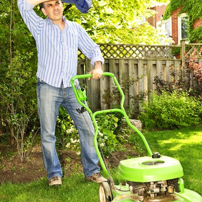 Man mowing lawn