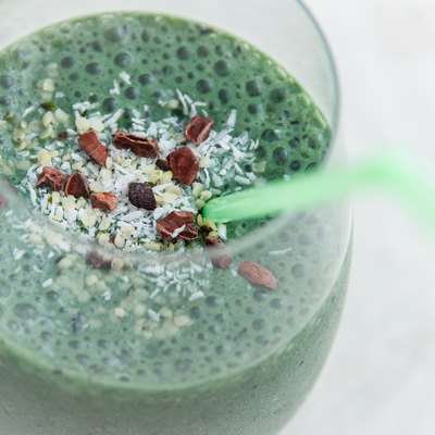 Smoothie with drinking straw