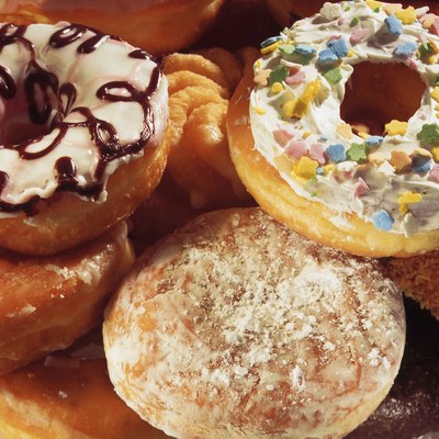 Plate of assorted doughnuts
