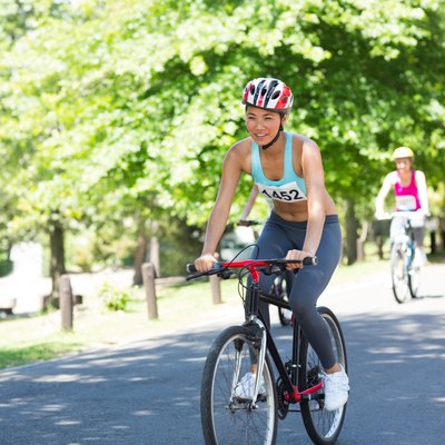 Cyclists riding bicycles
