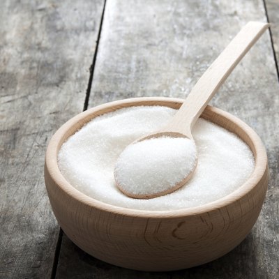 sugar in a wooden bowl