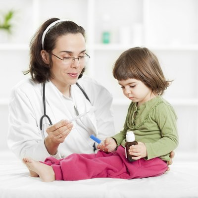 Cute little girl at the doctor's office