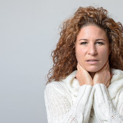 woman with a pained serious expression
