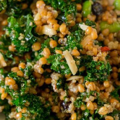 Raw Paleo Kale and Quinoa Superfood Salad