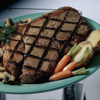 Grilled beef with mushrooms