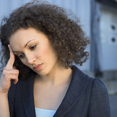 Worried businesswoman