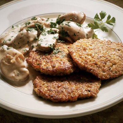 Millet Pancakes with Mushrooms
