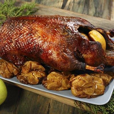 Duck in honey-mustard glaze.