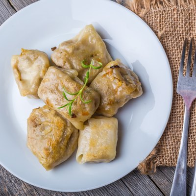 Pierogi (dumplings with sauerkraut and mushrooms)