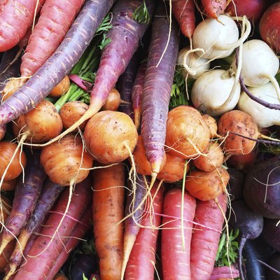 Colorful root vegetables