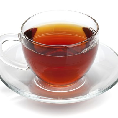 Black tea in glass cup