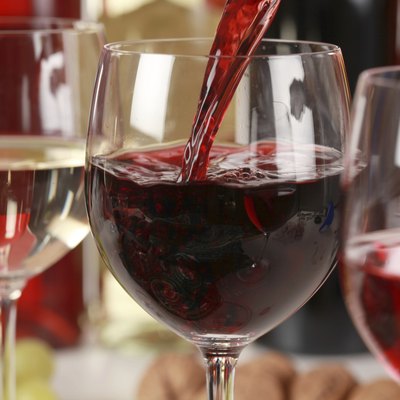 Wine pouring into a glass