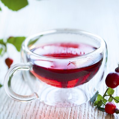 fresh herbal rose hip tea