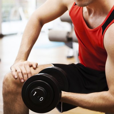 Bodybuilder working out