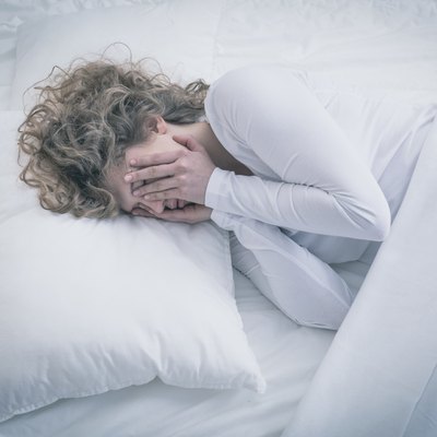 Depressed woman sleeping all day