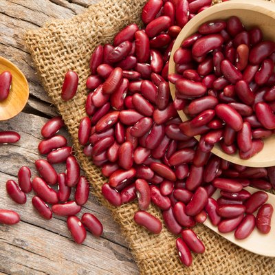 Red bean on rural cookware