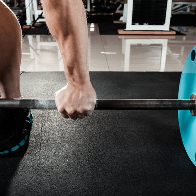 hand on the barbell