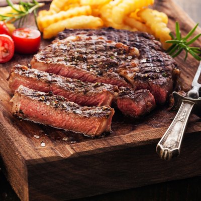 Sliced Steak Ribeye with french fries