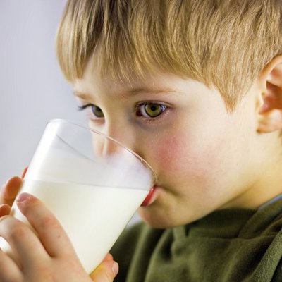 child drinking milk