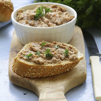 homemade meat snack chicken liver pate with parsley