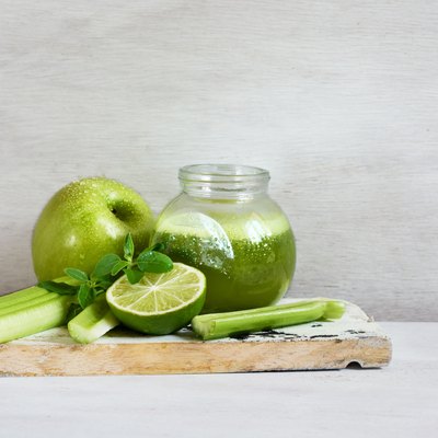 Vegetable juice in the jar. Diet concept