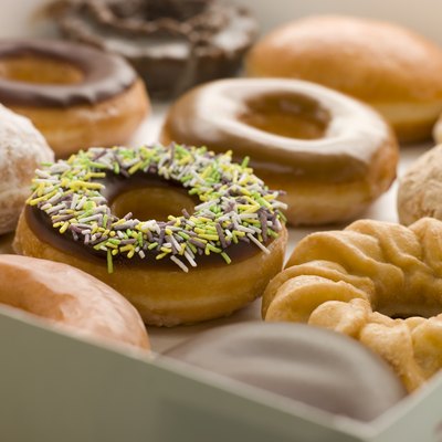 Selection Of Doughnuts In A Tray