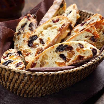 Italian biscotti in a basket