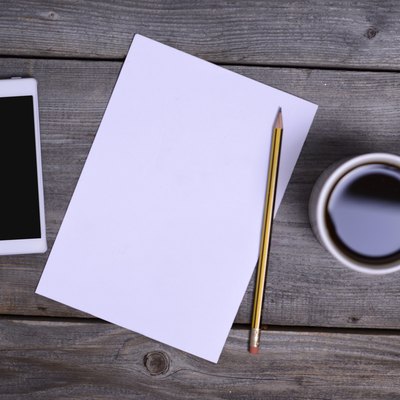 empty paper and business things on table