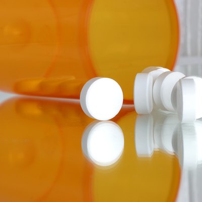 Spilled tablets of medicine close-up
