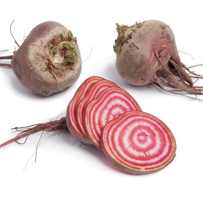 Whole chioggia beets and slices