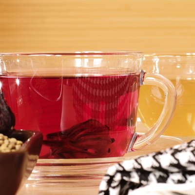Traditional egyptian tea karkade and helba