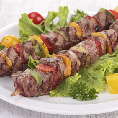 grilled meat and vegetables