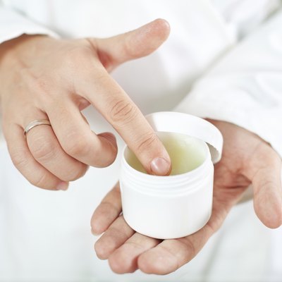 Medicianal ointment in a jar