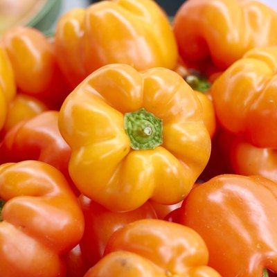 Orange Bell Peppers For Sale In the Market