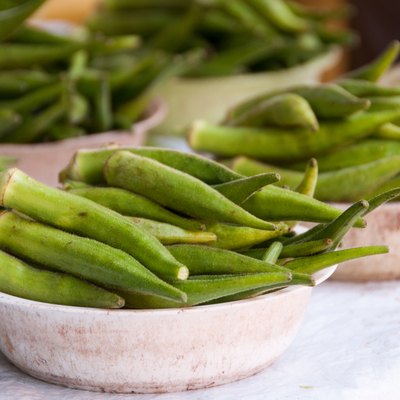 Fresh Okra in the Market