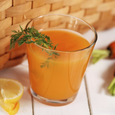 carrot juice in the glass