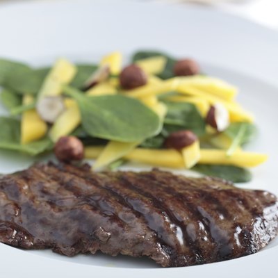 Beef steak with salad