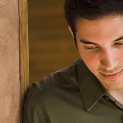 Close-up of a man thinking