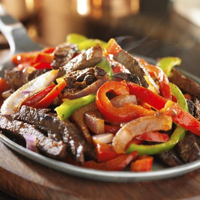 steamy hot mexican beef fajitas