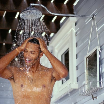 Man Taking a Shower