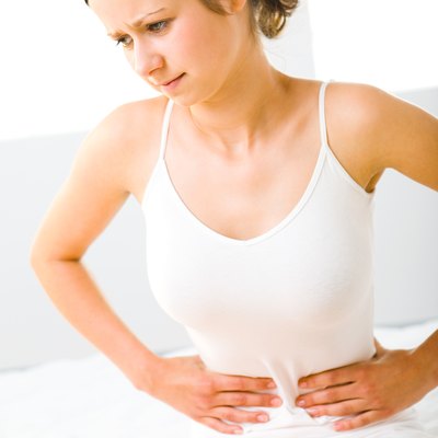 Woman with stomach ache