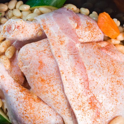 Fresh chicken prepared for slow cooker