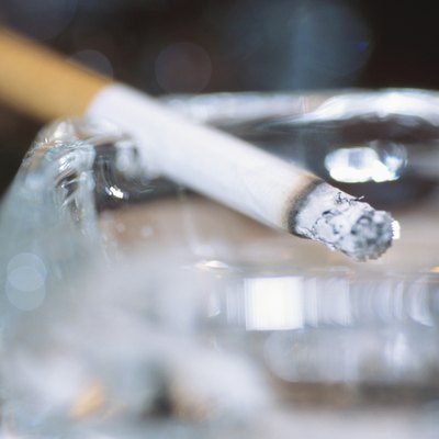 Cigarette in ashtray