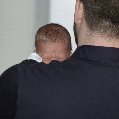 Crying Newborn with Dad