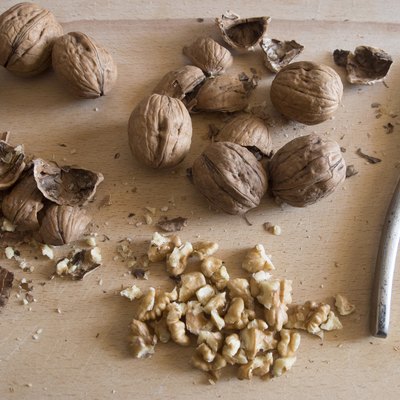 Walnuts and nutcracker. Fruit passion