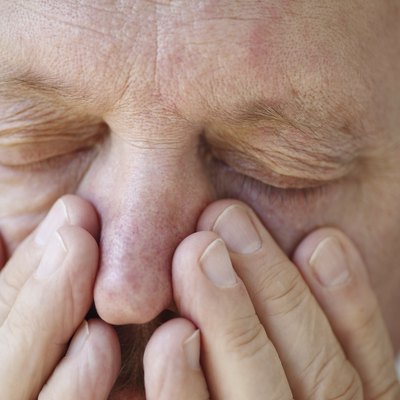 Sinus problems in senior man