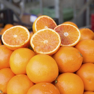 Fresh oranges on a market
