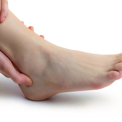 Woman with ankle injury