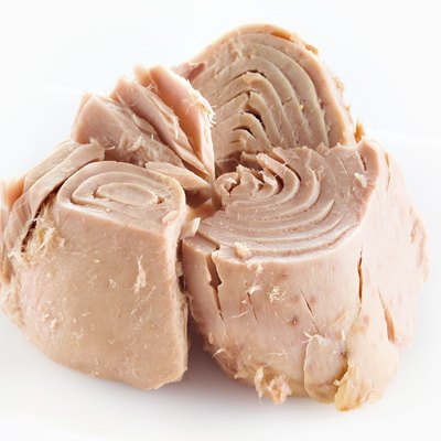 tuna fish. Piece isolated on white