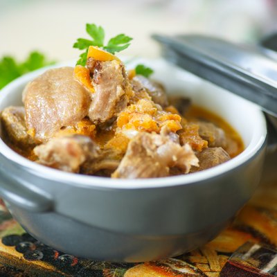 chicken gizzards stewed with vegetables